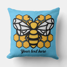 travesseiro decorativo editável de colmeia de abel