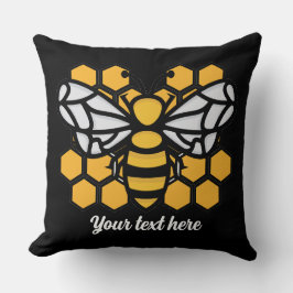 Almofada travesseiro decorativo editável de colmeia de abel
