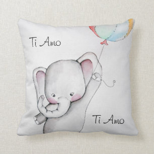 Almofada Travesseiro decorativo Elefante Para Bebê Ti Amo