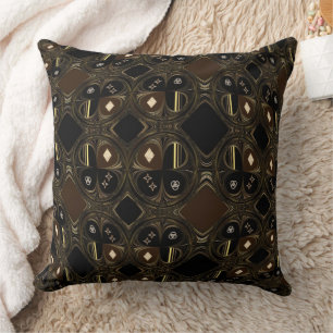 Almofada travesseiro decorativo "Elegância em castanho/pret