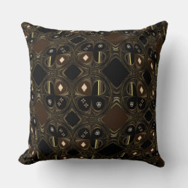 Almofada travesseiro decorativo "Elegância em castanho/pret