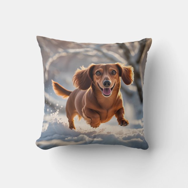 Almofada Travesseiro decorativo elegante Dachshund (Frente)