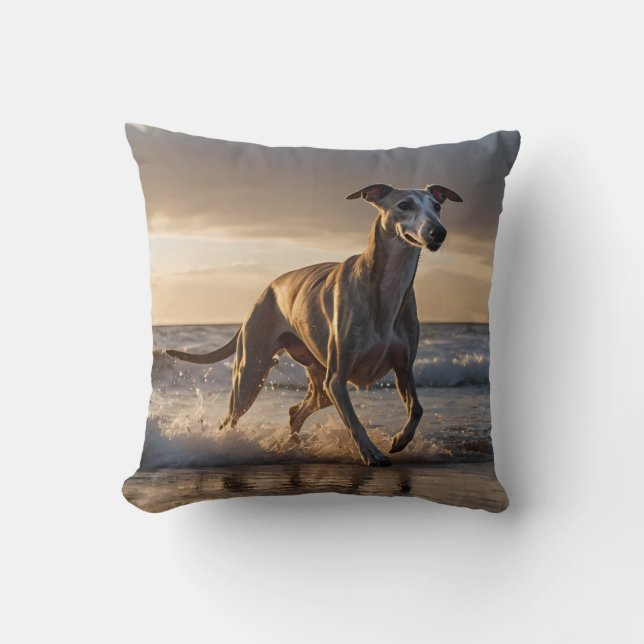 Almofada Travesseiro decorativo Elegante De Whippet (Frente)