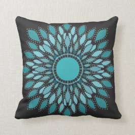 Almofada Travesseiro decorativo Elegante do Teal Lotus Flow