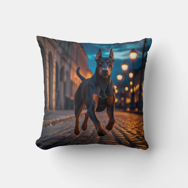 Almofada Travesseiro decorativo Elegante Doberman Pinscher (Frente)