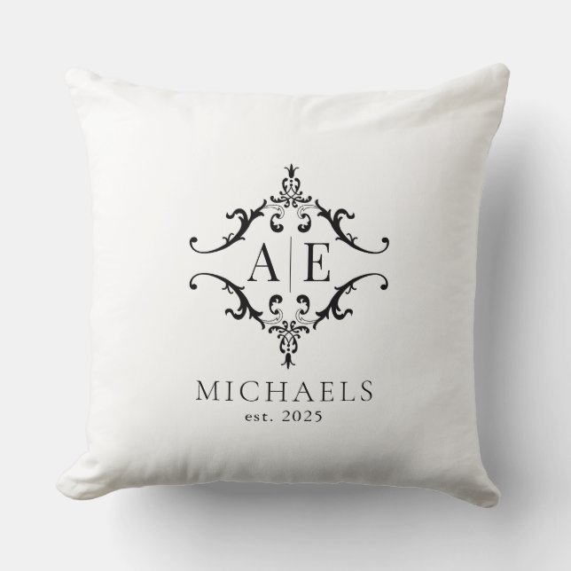 Almofada Travesseiro decorativo Elegante preto e branco do  (Frente)