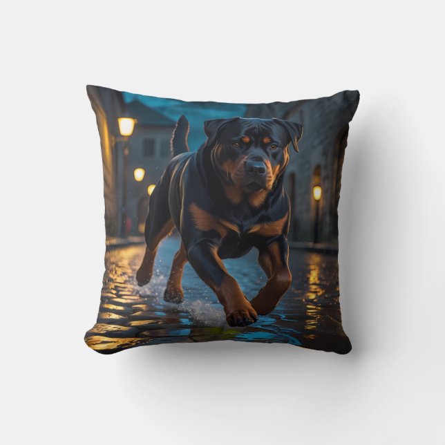 Almofada Travesseiro decorativo Elegante Rottweiler (Frente)