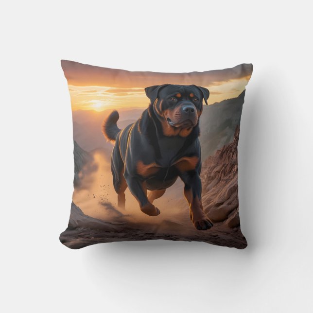 Almofada Travesseiro decorativo Elegante Rottweiler (Frente)