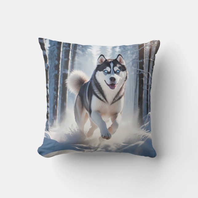 Almofada Travesseiro decorativo Elegante Siberian Husky (Frente)