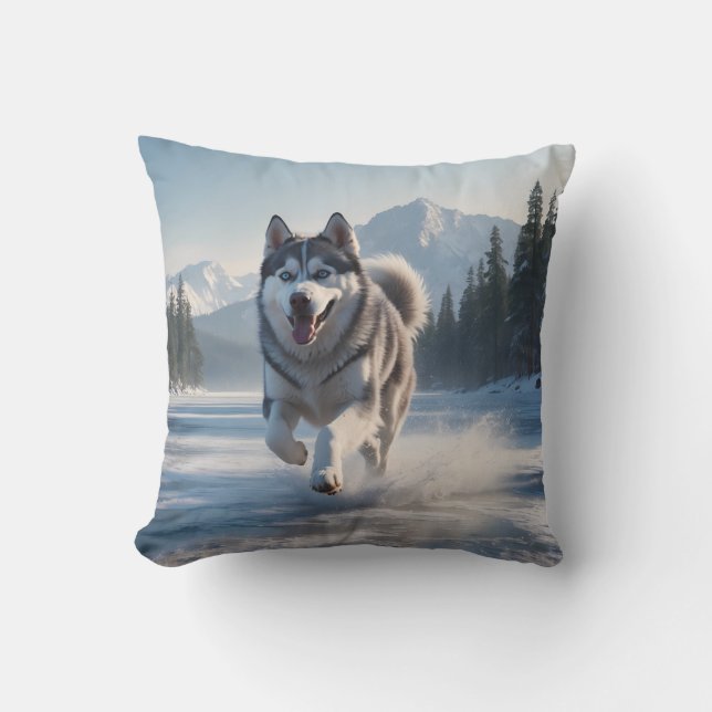 Almofada Travesseiro decorativo Elegante Siberian Husky (Frente)