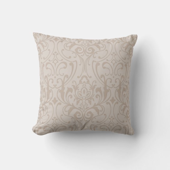 Almofada Travesseiro decorativo Elegante Taupe damask desig (Frente)