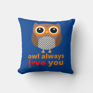 Almofada travesseiro decorativo engraçado "OWL SEMPRE TE A