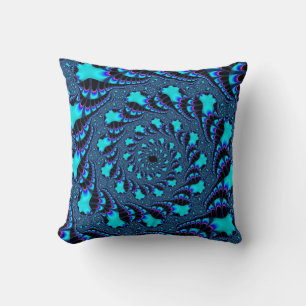 Almofada Travesseiro decorativo espiral teal de redemoinho 