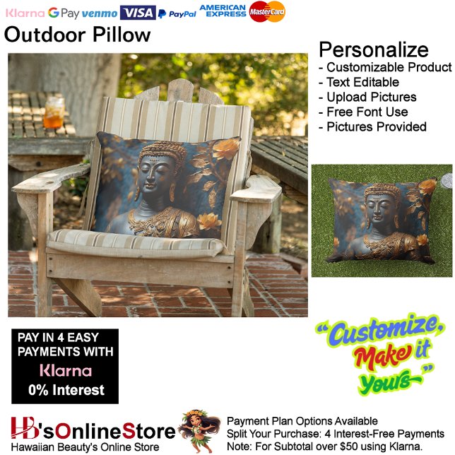 Almofada Travesseiro decorativo externo Buddha Ultra Cozy (Buddha Ultra Cozy Outdoor Throw Pillow.)