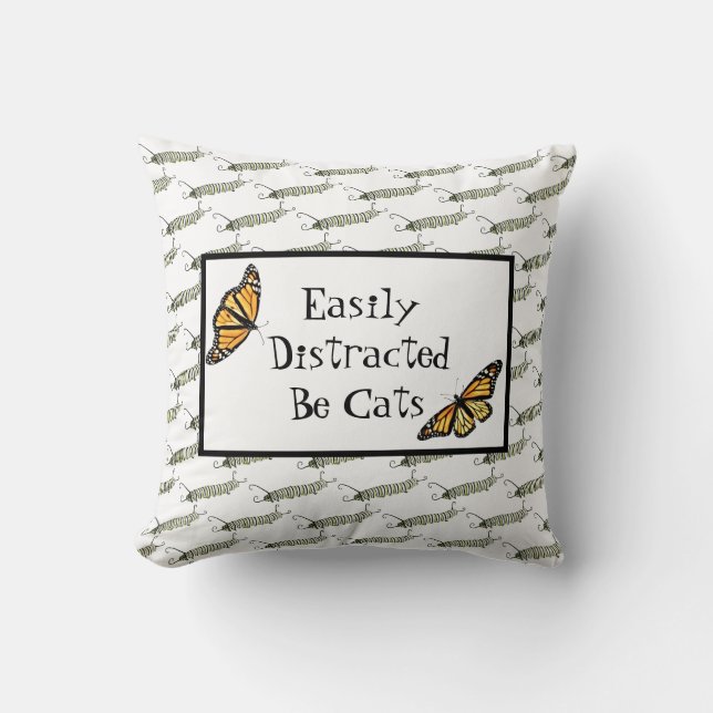 Almofada Travesseiro decorativo - Facilmente distraído por  (Frente)