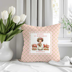 Almofada Travesseiro Decorativo Fada Floral Rosa 4º Anivers