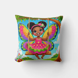 ALMOFADA TRAVESSEIRO DECORATIVO - "FAIRY FELY ON A SWING"