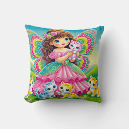 Almofada TRAVESSEIRO DECORATIVO - "FAIRY SMILING with KITTE