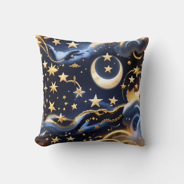 Almofada Travesseiro Decorativo – Fases da Lua Celestial de (Frente)