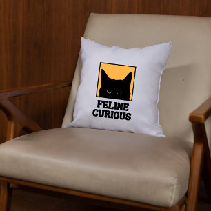 Almofada Travesseiro decorativo Felino Curioso de Gato
