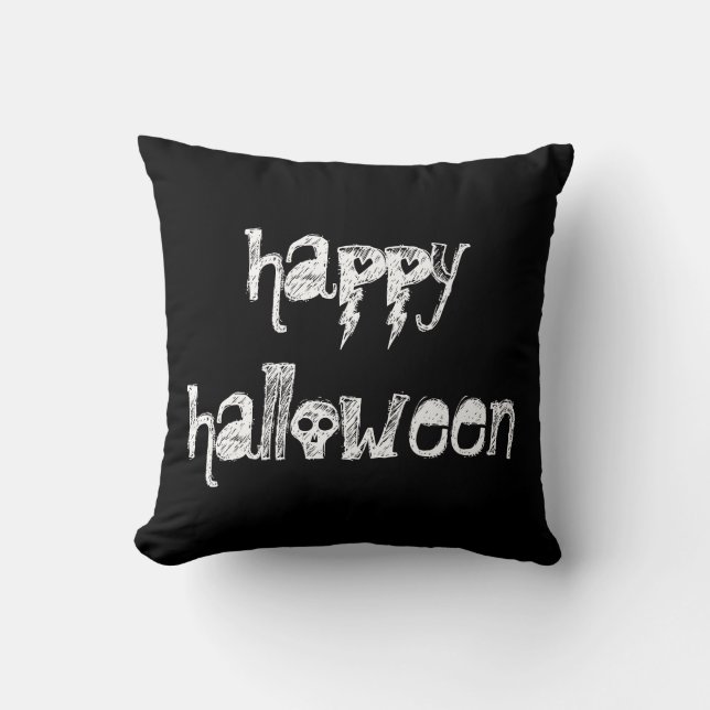 Almofada Travesseiro decorativo Feliz de Halloween (Frente)