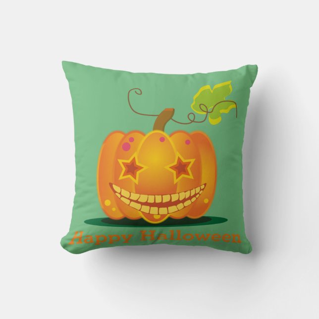 Almofada Travesseiro decorativo Feliz Halloween Pumpkin (Frente)