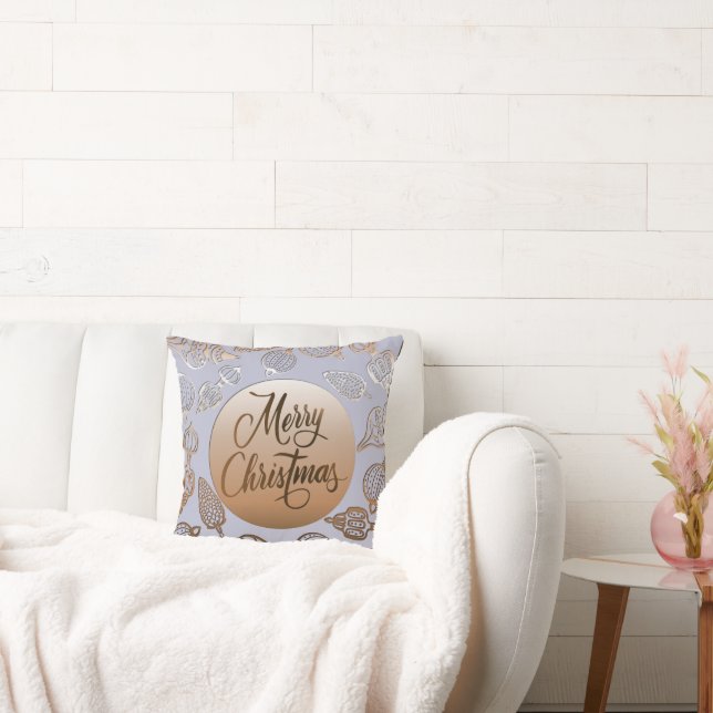 Almofada Travesseiro decorativo Feliz Natal com iridescente (Sofá)