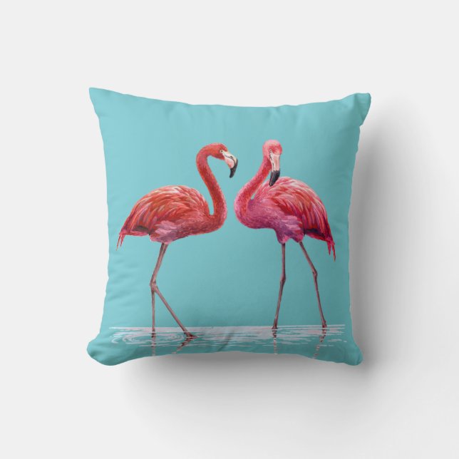 Almofada Travesseiro decorativo Flamingos (Frente)