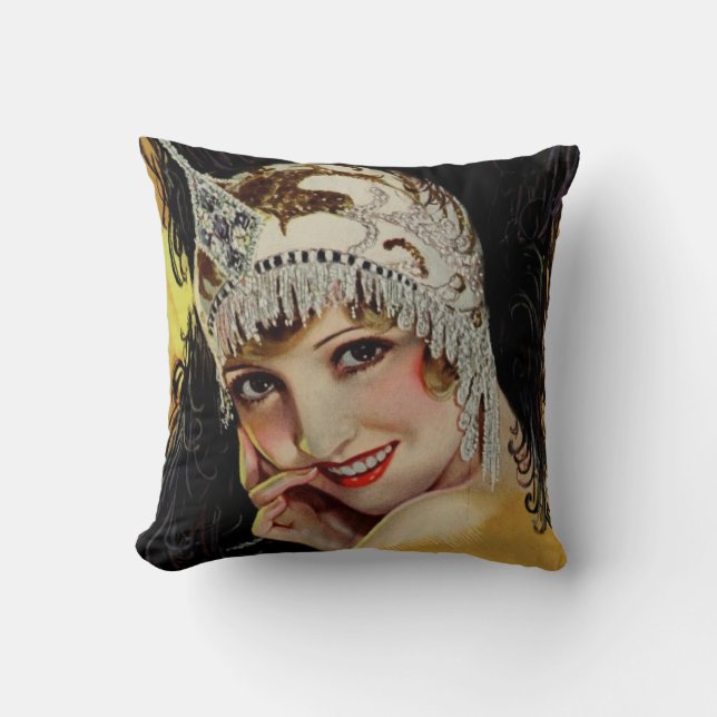 Almofada Travesseiro decorativo Flapper Glamor de 1920 (Frente)