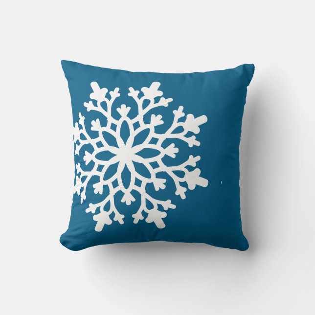 Almofada Travesseiro Decorativo-Floco de Neve de Natal (Frente)