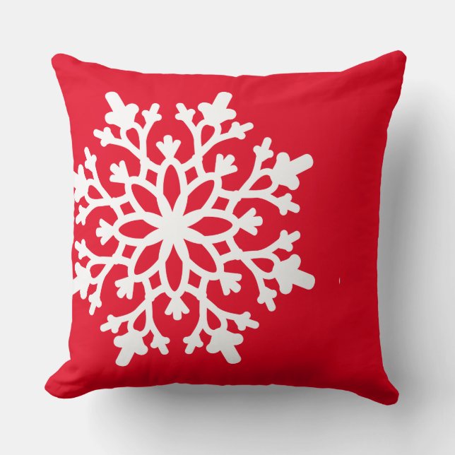 Almofada Travesseiro Decorativo-Floco de Neve de Natal (Frente)