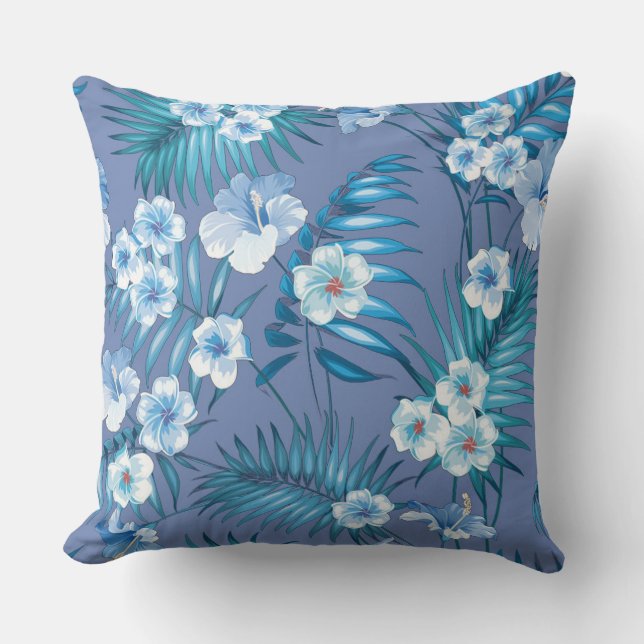 Almofada Travesseiro decorativo Floral Azul (Frente)