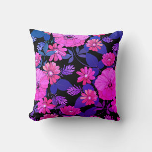 Almofada Travesseiro decorativo Floral Colorido Rosa e Puro