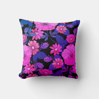 Almofada Travesseiro decorativo Floral Colorido Rosa e Puro