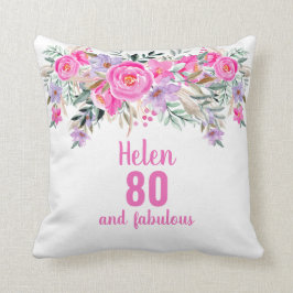 Almofada travesseiro decorativo floral cor-de-água rosa-80 