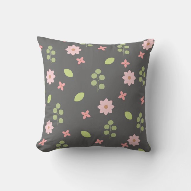 Almofada Travesseiro decorativo Floral Cor-de-Rosa (Frente)