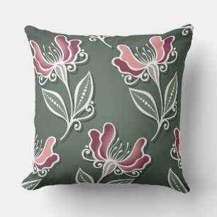 Almofada Travesseiro Decorativo Floral da Tulip Verde Flore