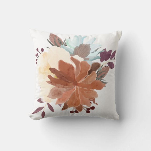 Almofada Travesseiro decorativo Floral de Aquarela (Frente)