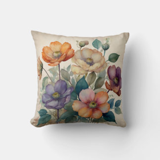 Almofada Travesseiro decorativo Floral de Aquarela | Soft e