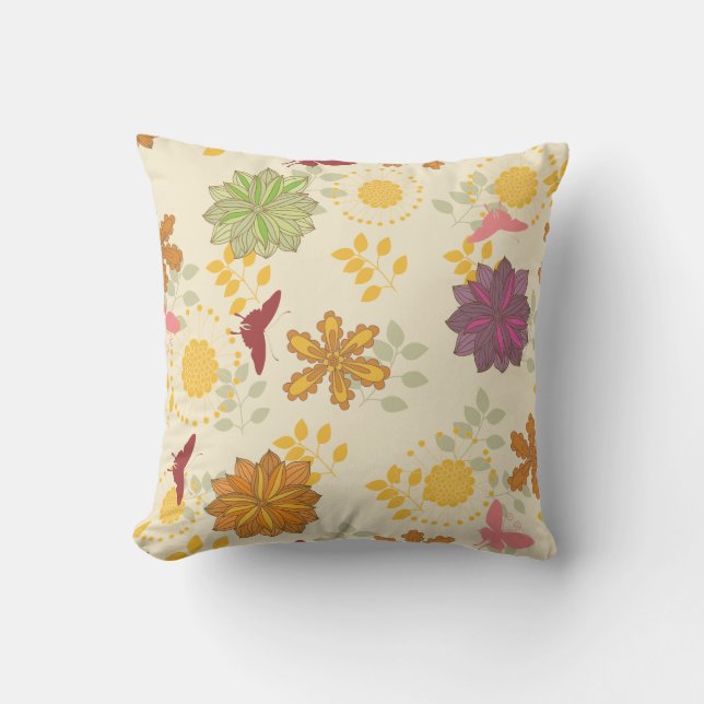 Almofada Travesseiro decorativo Floral de Cores de Queda Vi (Frente)