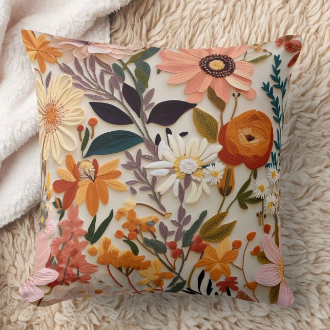 Almofada Travesseiro decorativo Floral de Padrão (Floral Pattern Throw Pillow)