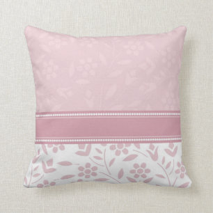 Almofada Travesseiro decorativo floral do rosa e o branco