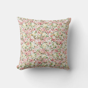 Almofada Travesseiro decorativo floral Dourado e rosa