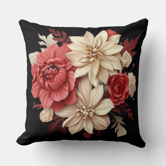 Almofada Travesseiro decorativo Floral Elegante Rosa - Vint (Frente)