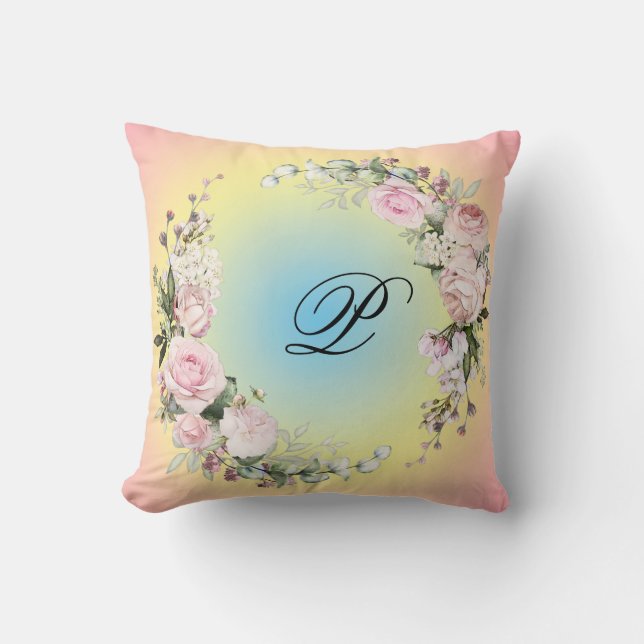 Almofada Travesseiro decorativo Floral inicial (Frente)