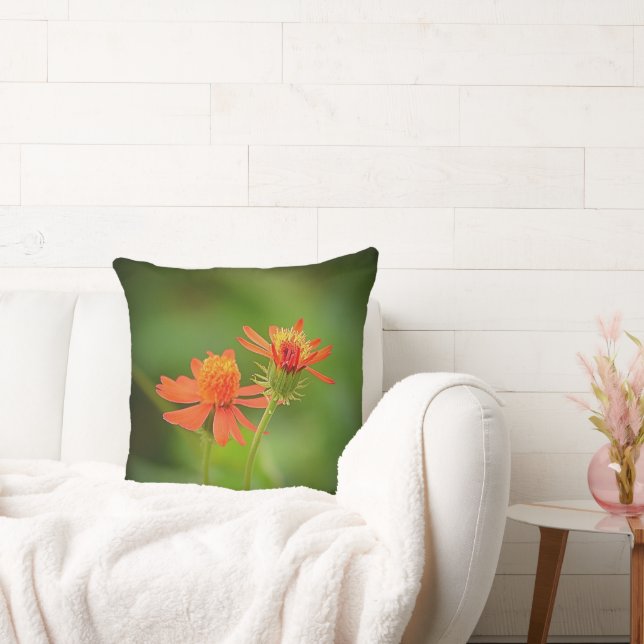 Almofada Travesseiro decorativo Floral Laranja Elegante (Sofá)