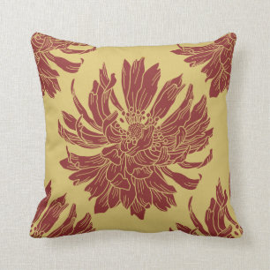 Almofada Travesseiro decorativo floral moderno - ouro &