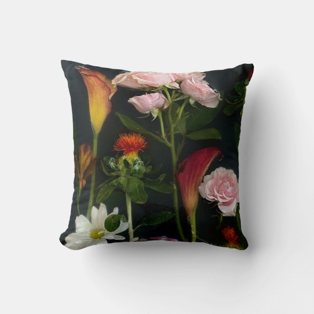 Almofada Travesseiro decorativo Floral Negro (Frente)