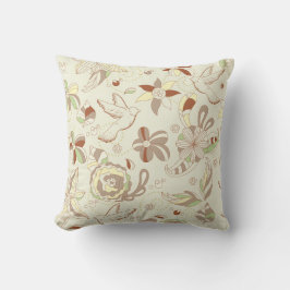 Almofada Travesseiro decorativo Floral Tronco e Castanho