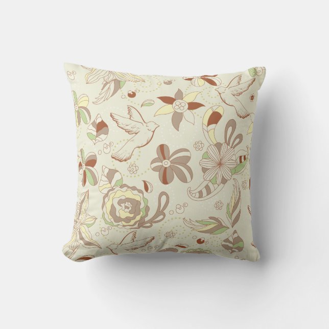 Almofada Travesseiro decorativo Floral Tronco e Castanho (Frente)